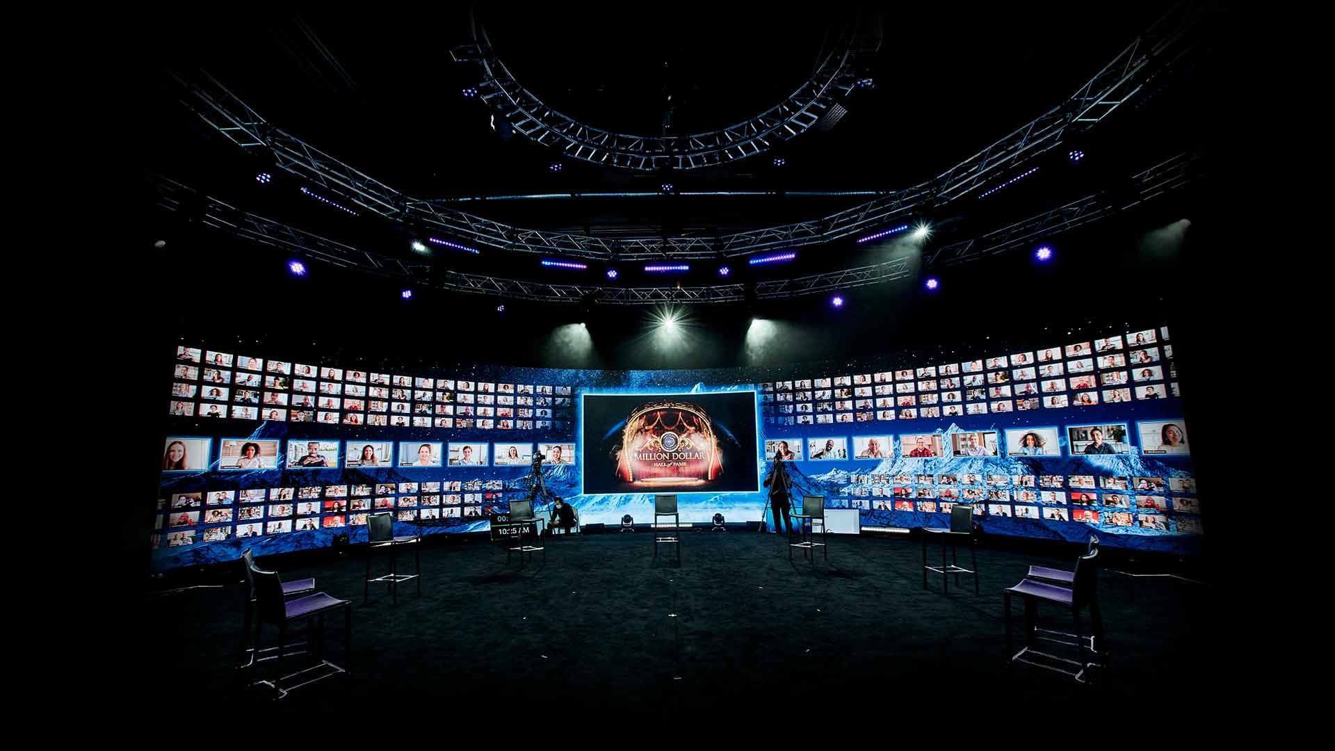 The 360° LED stage at Worre Studios mid-production.