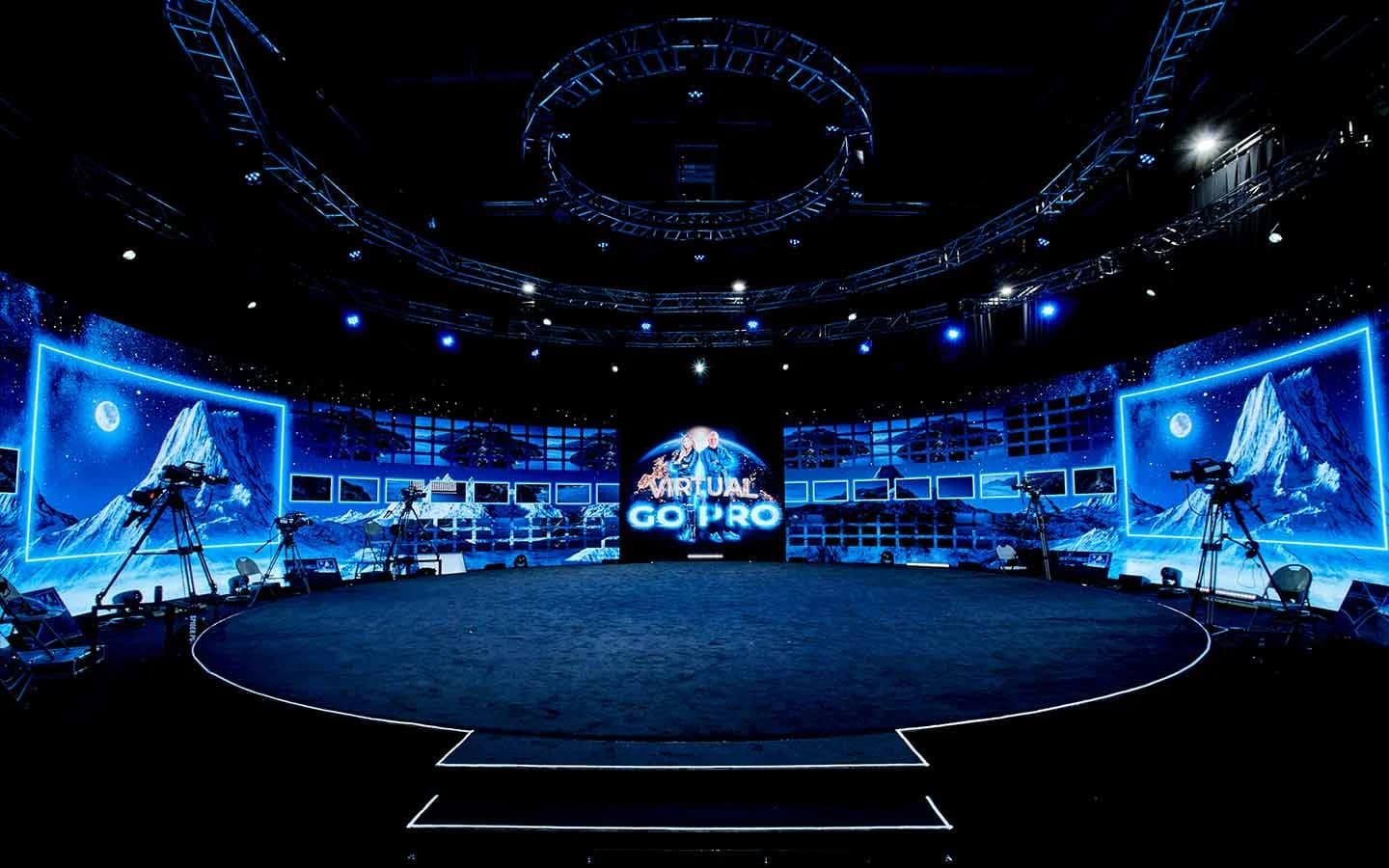 The Worre Studios stage floor set for a large-scale event.